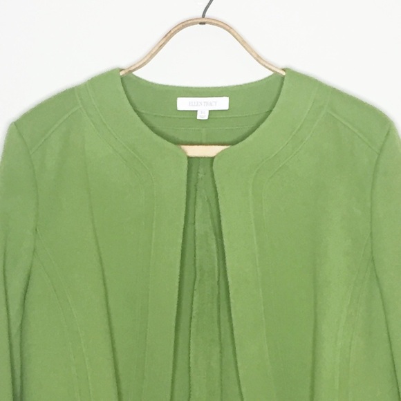 Ellen Tracy || Green Crop Wool Jacket.  Size 14 - Picture 2 of 6